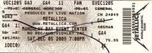 Metallica Live in Las Vegas, NV - MetClub Floor Ticket